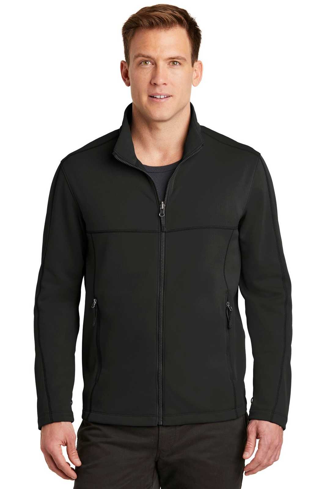 Port Authority F904 Collective Smooth Fleece Jacket - Deep Black - HIT a Double - 1