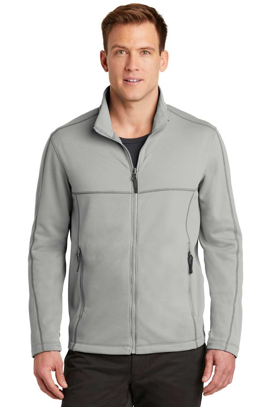 Port Authority F904 Collective Smooth Fleece Jacket - Gusty Gray - HIT a Double - 1