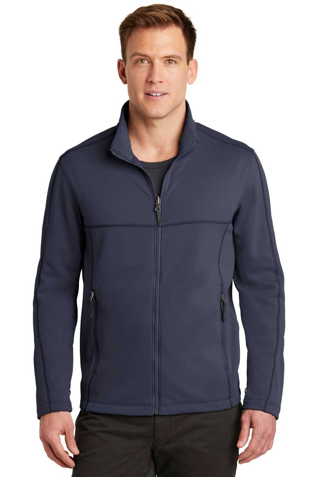 Port Authority F904 Collective Smooth Fleece Jacket - River Blue Navy - HIT a Double - 1