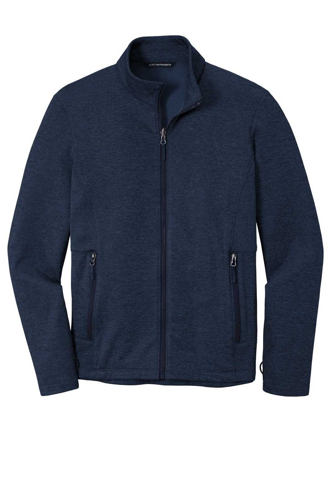 Port Authority F905 Collective Striated Fleece Jacket - River Blue Navy Heather - HIT a Double - 2