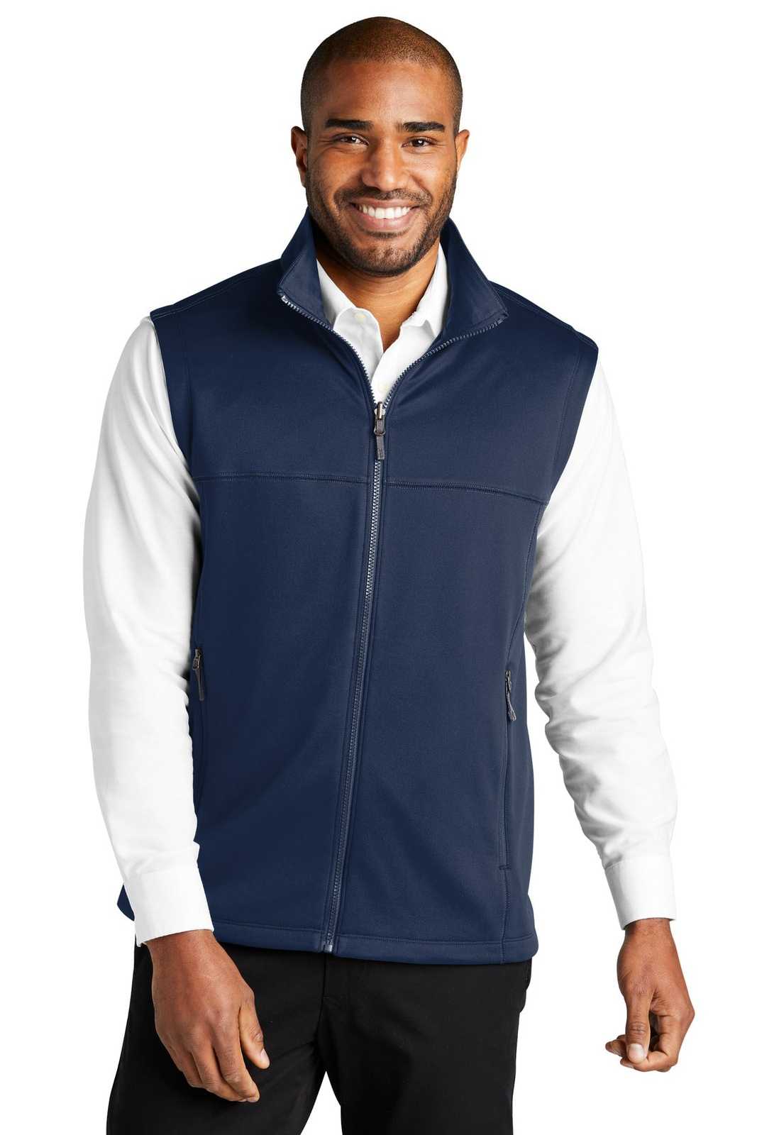 Port Authority F906 Collective Smooth Fleece Vest - River Blue Navy - HIT a Double - 1