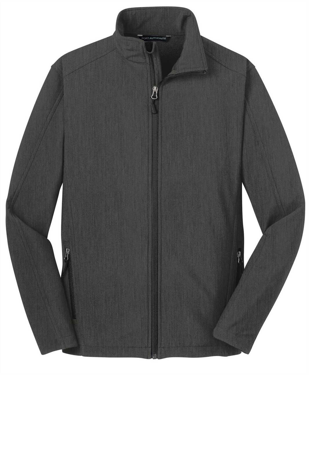 Port Authority J317 Core Soft Shell Jacket - Black Charcoal Heather - HIT a Double - 5