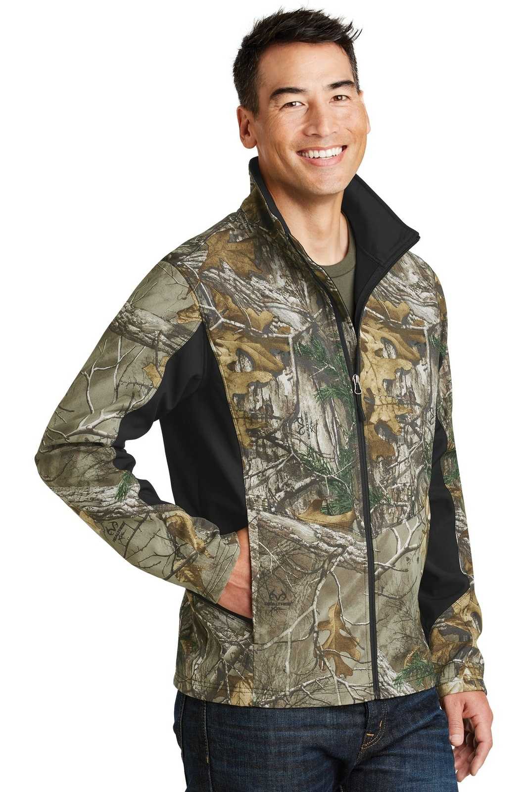Port Authority J318C Camouflage Colorblock Soft Shell - Realtree Xtra Black - HIT a Double - 4