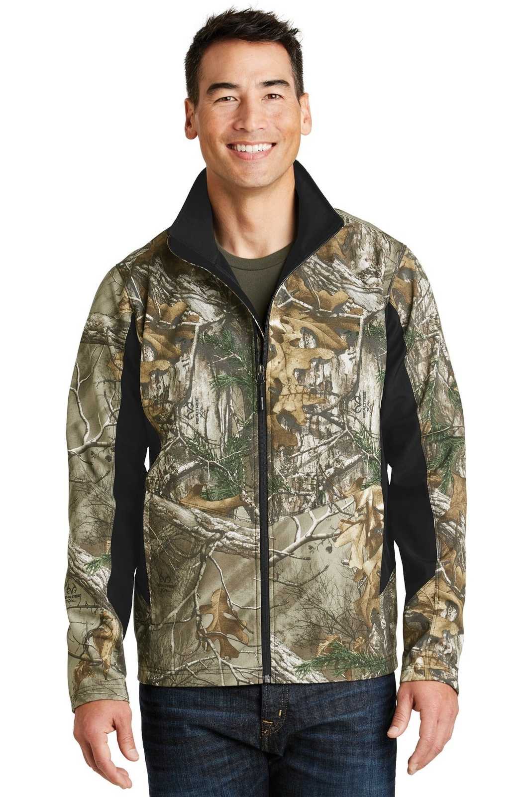 Port Authority J318C Camouflage Colorblock Soft Shell - Realtree Xtra Black - HIT a Double - 1