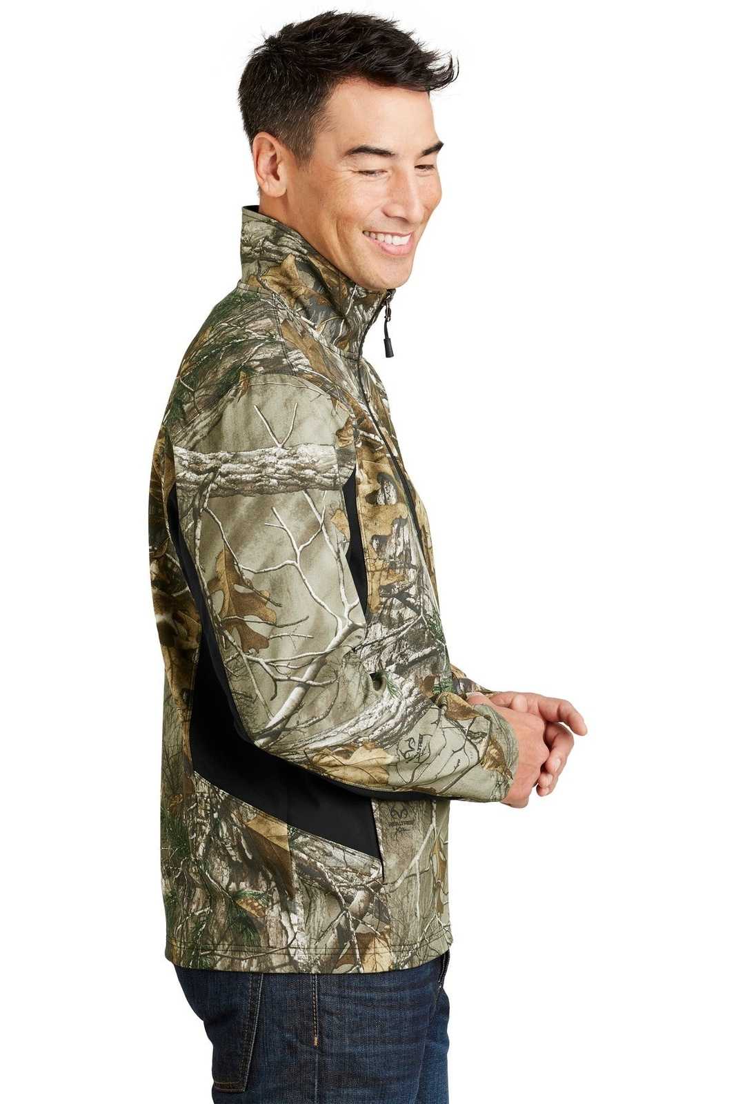 Port Authority J318C Camouflage Colorblock Soft Shell - Realtree Xtra Black - HIT a Double - 3