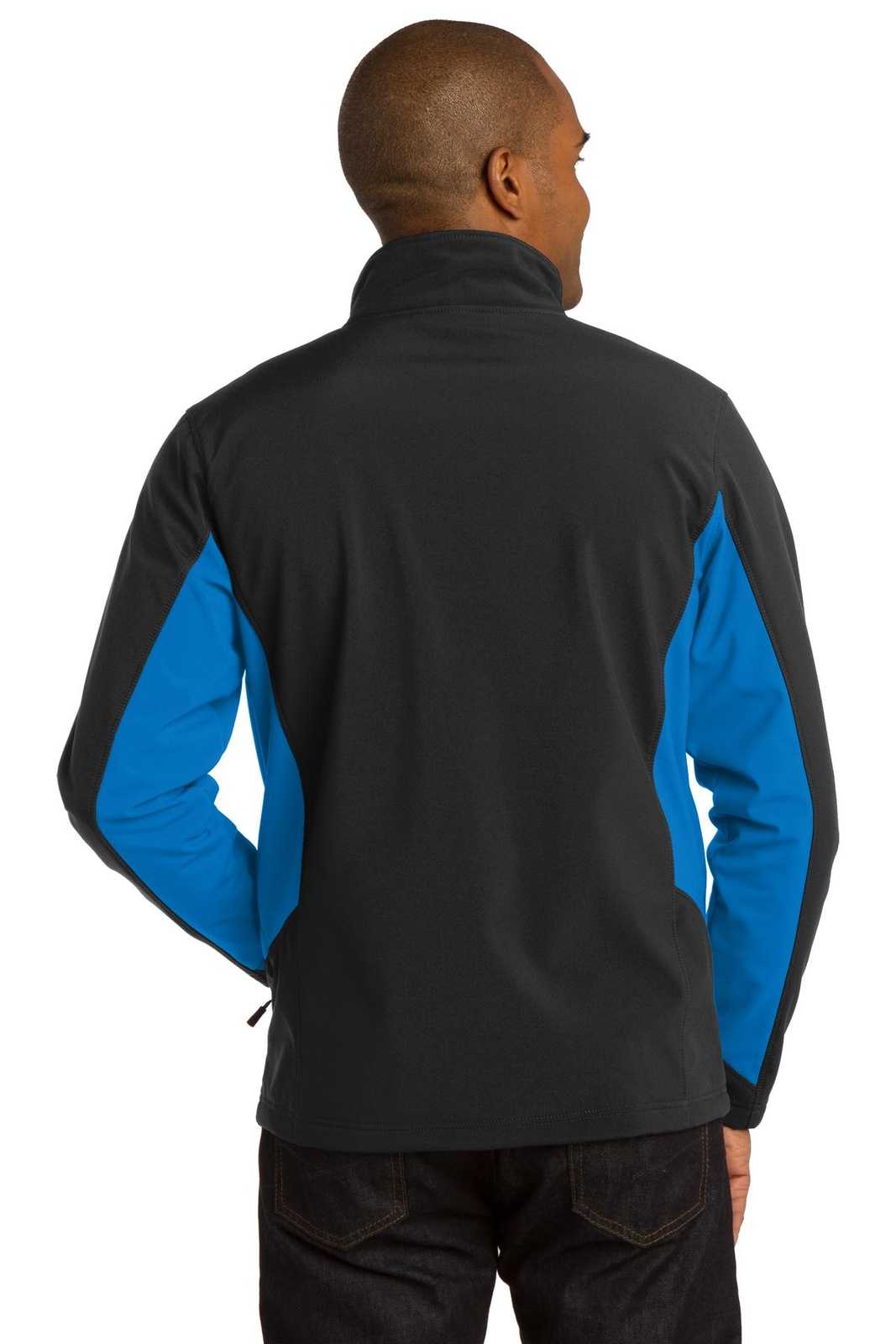 Port Authority J318 Core Colorblock Soft Shell Jacket - Black Imperial Blue - HIT a Double - 2