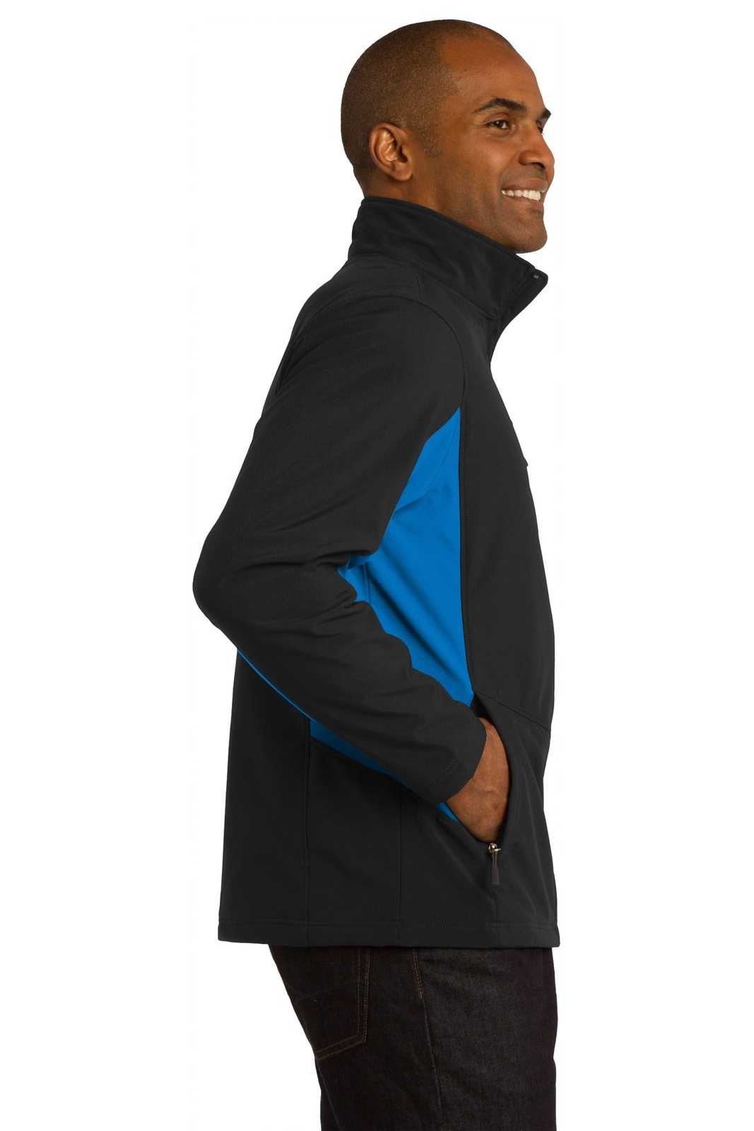 Port Authority J318 Core Colorblock Soft Shell Jacket - Black Imperial Blue - HIT a Double - 3