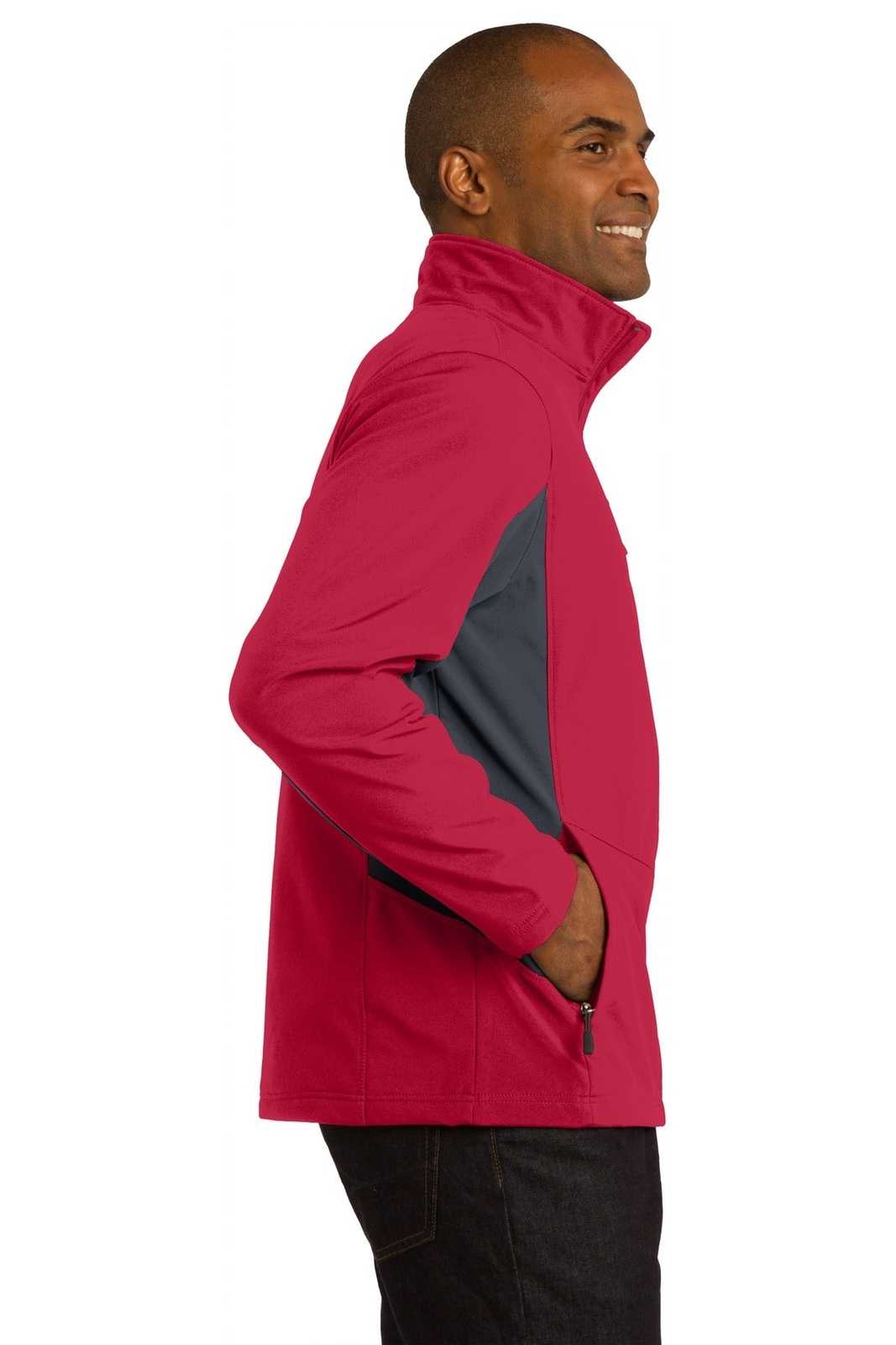 Port Authority J318 Core Colorblock Soft Shell Jacket - Rich Red Battleship Gray - HIT a Double - 3
