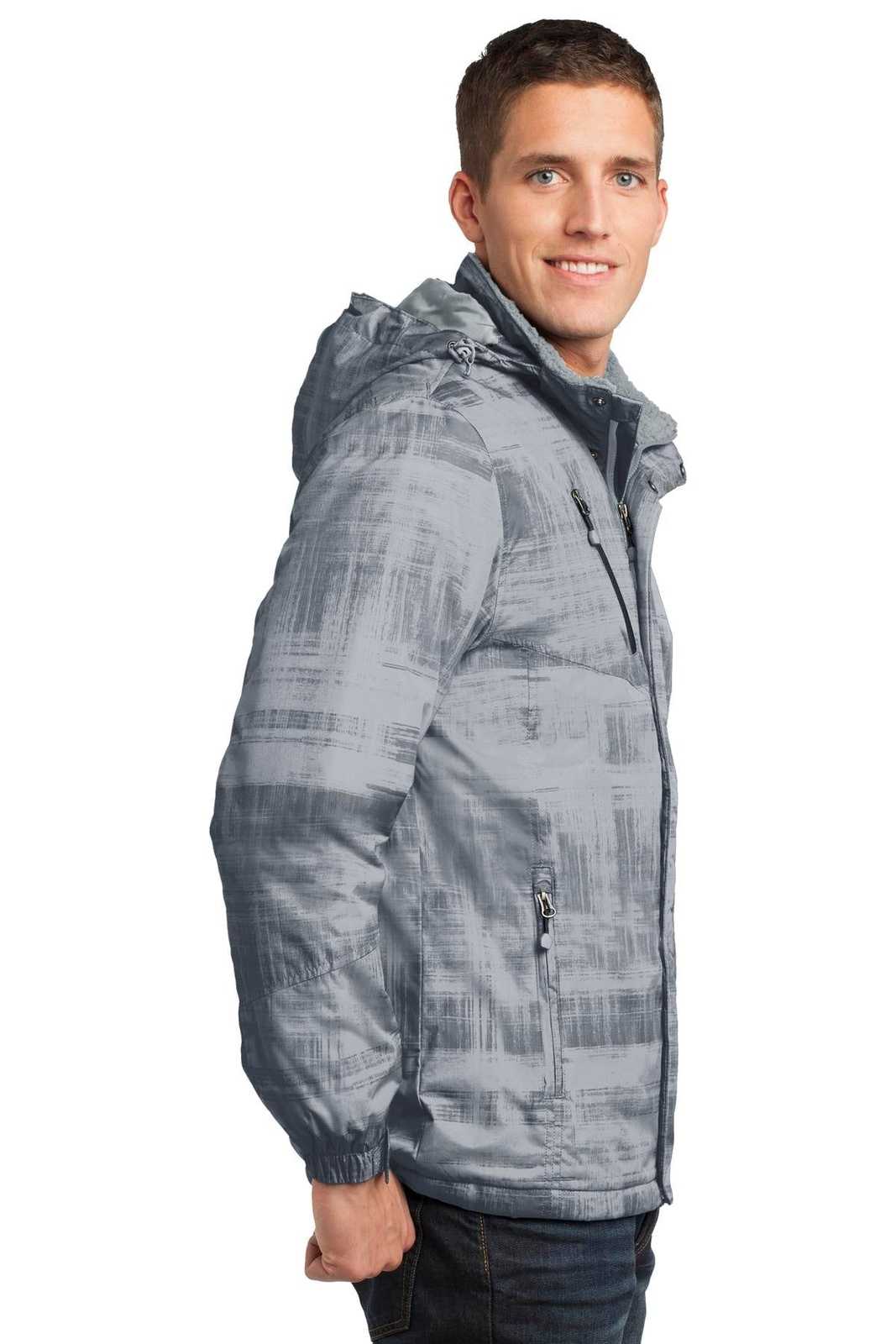 Port Authority J320 Brushstroke Print Insulated Jacket - Gray - HIT a Double - 3
