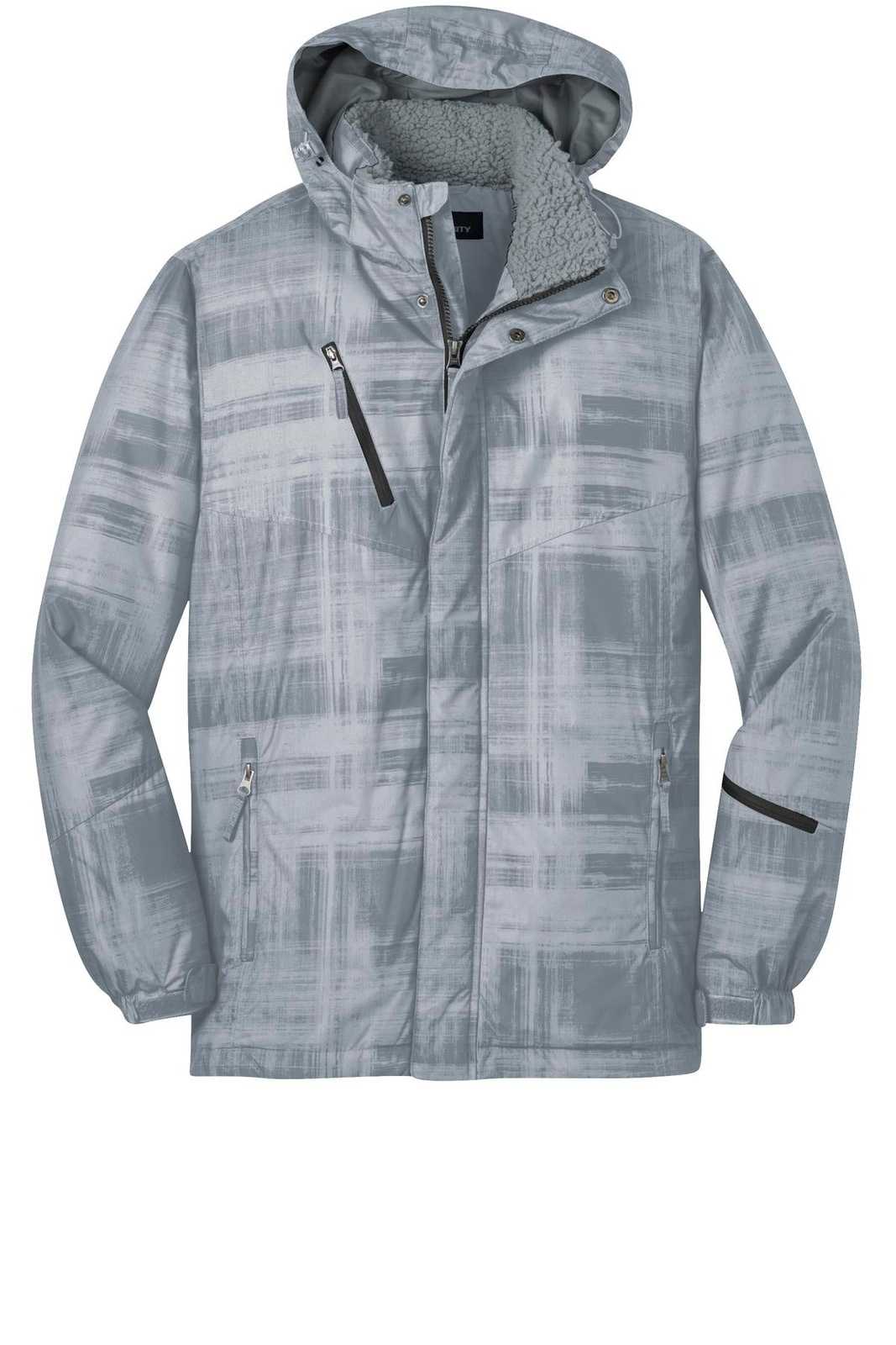 Port Authority J320 Brushstroke Print Insulated Jacket - Gray - HIT a Double - 5