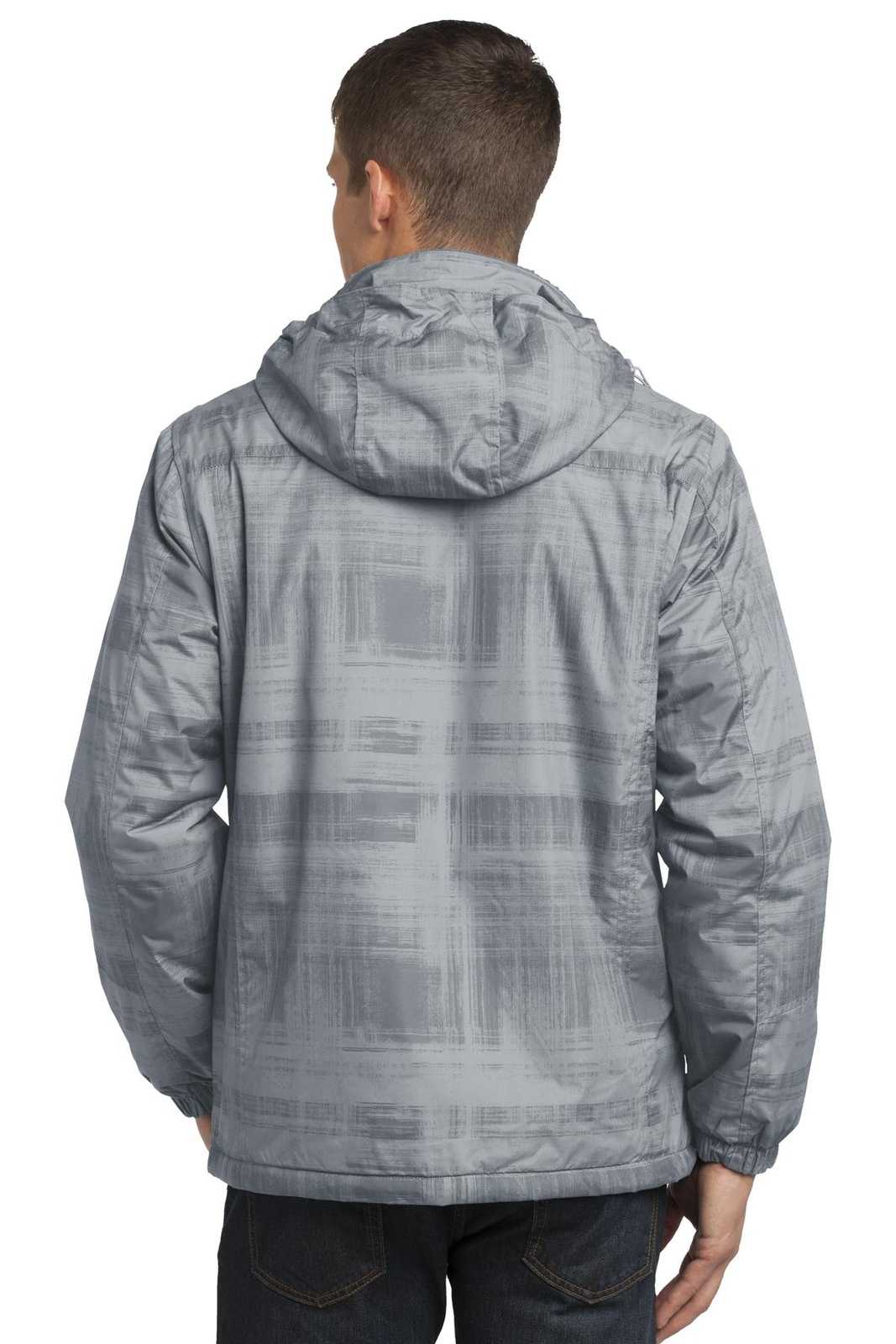 Port Authority J320 Brushstroke Print Insulated Jacket - Gray - HIT a Double - 2