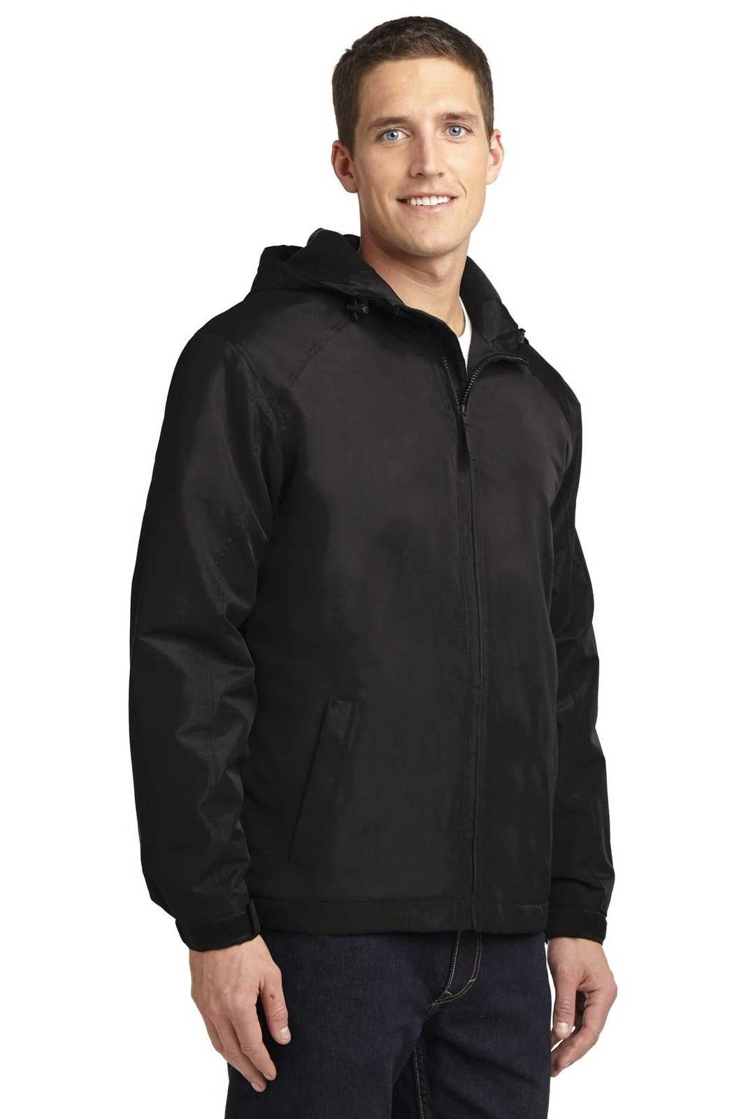 Port Authority J327 Hooded Charger Jacket - True Black - HIT a Double - 4