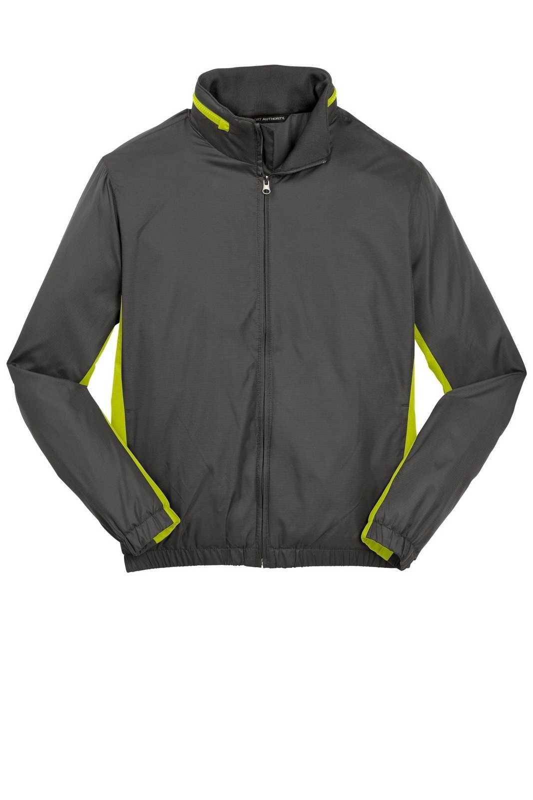 Port Authority J330 Core Colorblock Wind Jacket - Battleship Gray Charge Green - HIT a Double - 5