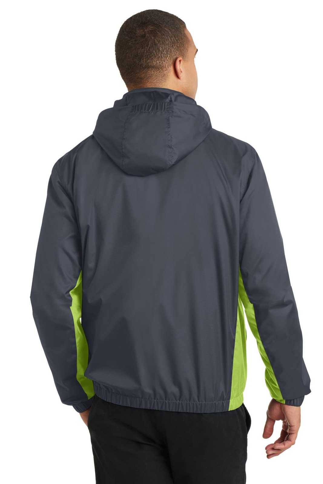 Port Authority J330 Core Colorblock Wind Jacket - Battleship Gray Charge Green - HIT a Double - 2