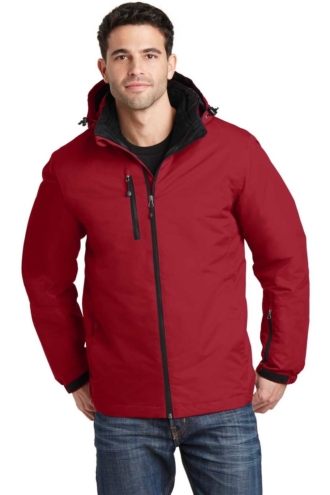 Port Authority J332 Vortex Waterproof 3-in-1 Jacket - Rich Red Black - HIT a Double - 1
