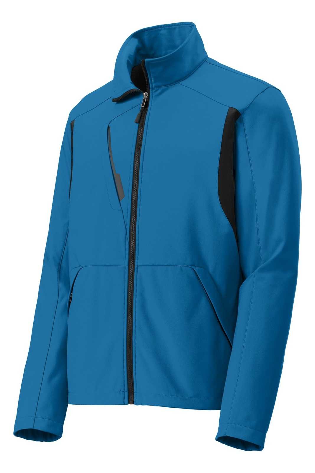 Port Authority J336 Back-Block Soft Shell Jacket - Imperial Blue Black - HIT a Double - 5