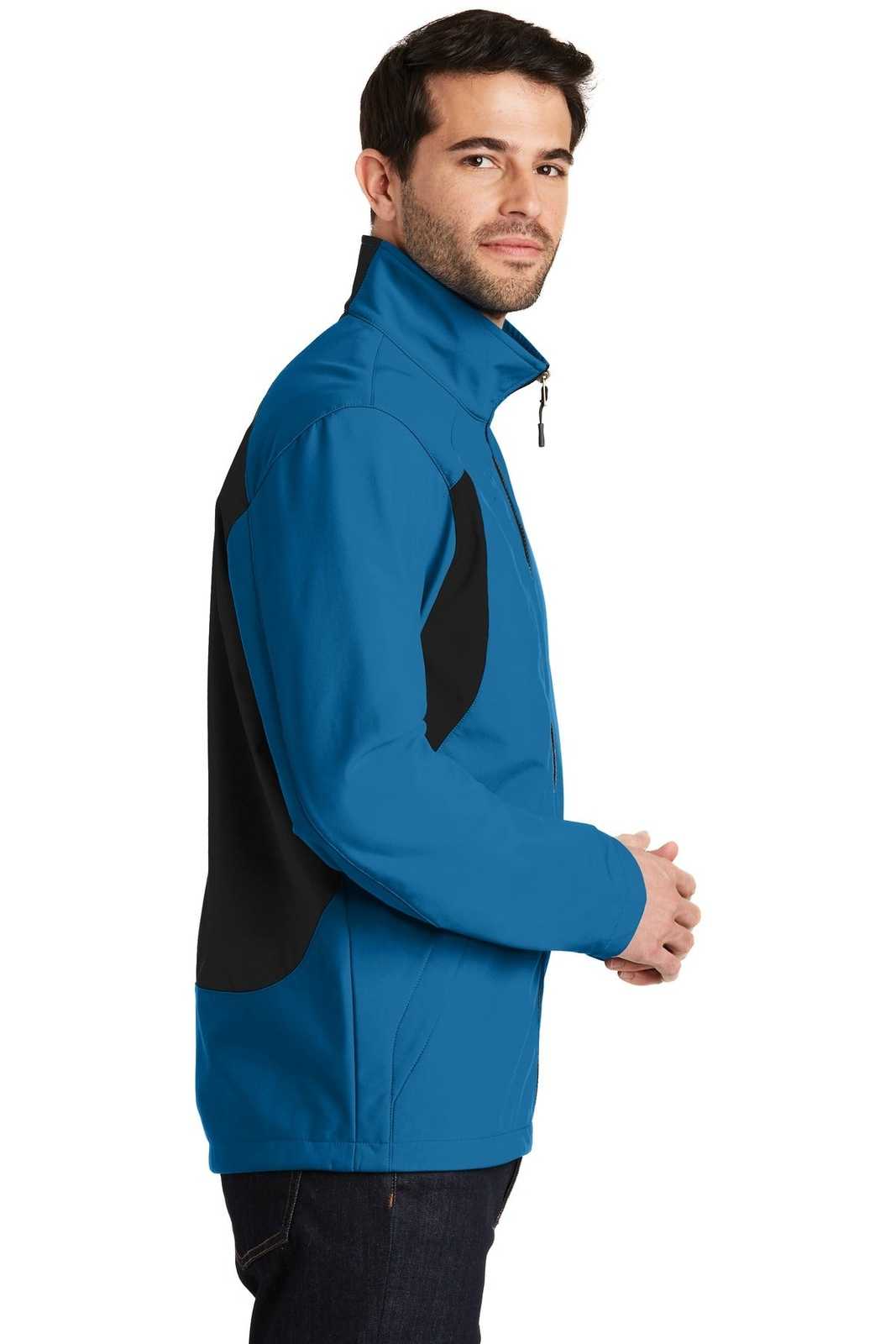 Port Authority J336 Back-Block Soft Shell Jacket - Imperial Blue Black - HIT a Double - 3