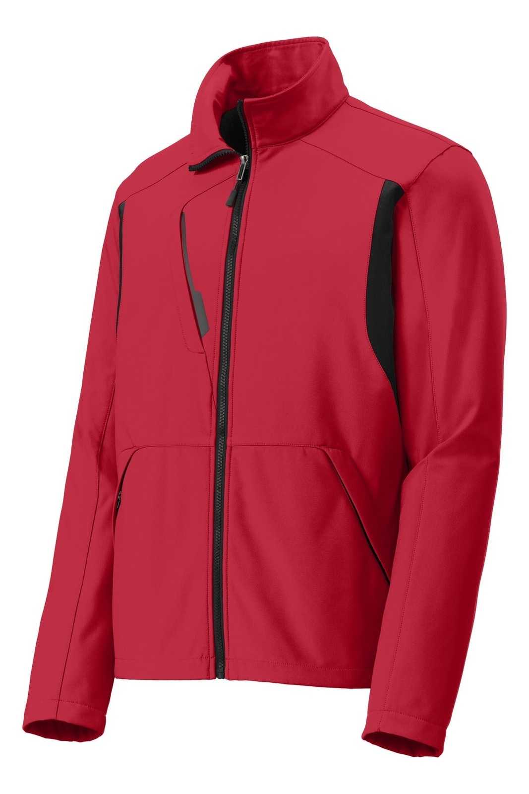 Port Authority J336 Back-Block Soft Shell Jacket - Rich Red Black - HIT a Double - 5