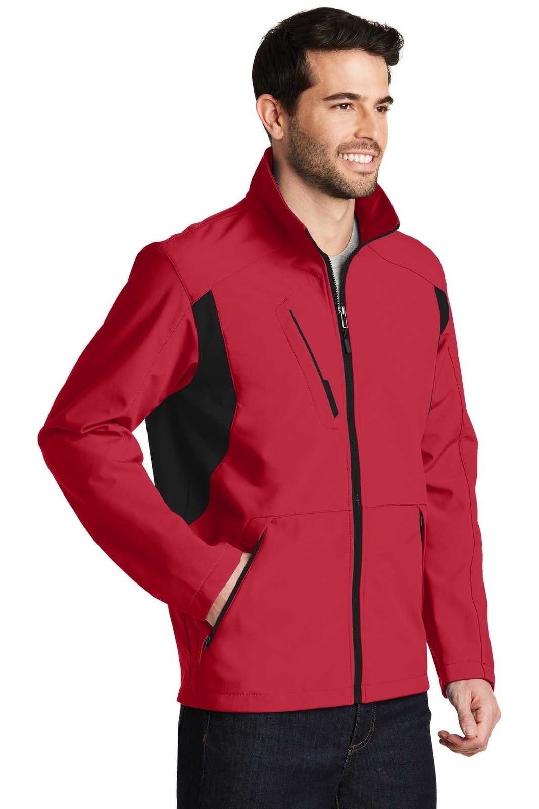 Port Authority J336 Back-Block Soft Shell Jacket - Rich Red Black - HIT a Double - 4