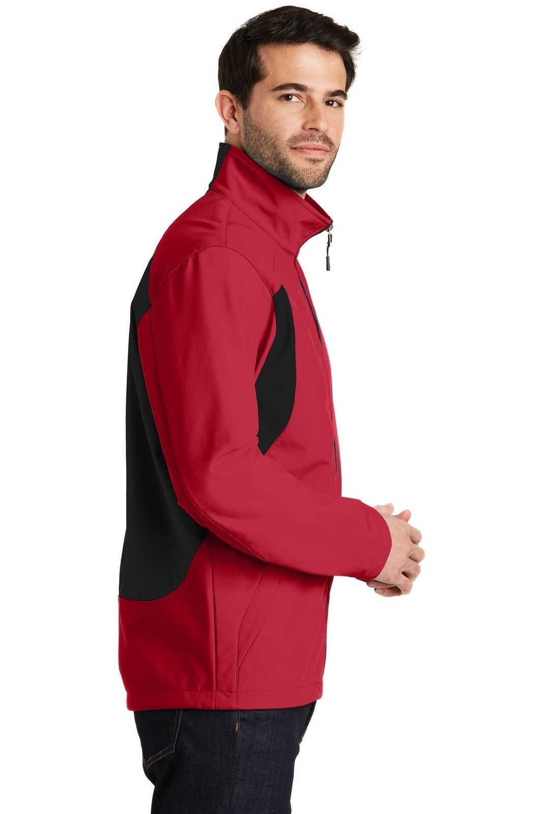 Port Authority J336 Back-Block Soft Shell Jacket - Rich Red Black - HIT a Double - 3