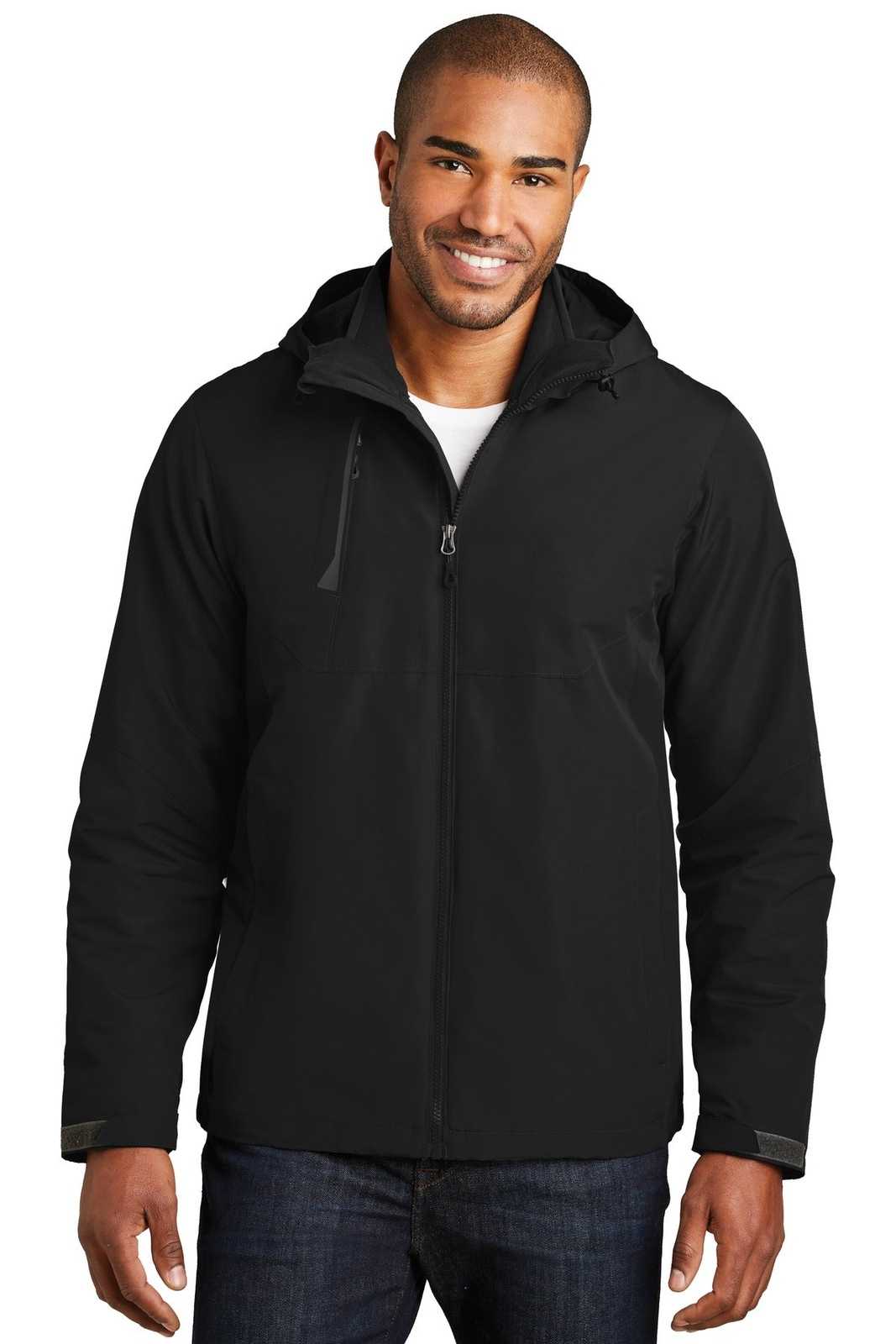 Port Authority J338 Merge 3-In-1 Jacket - Deep Black - HIT a Double - 1