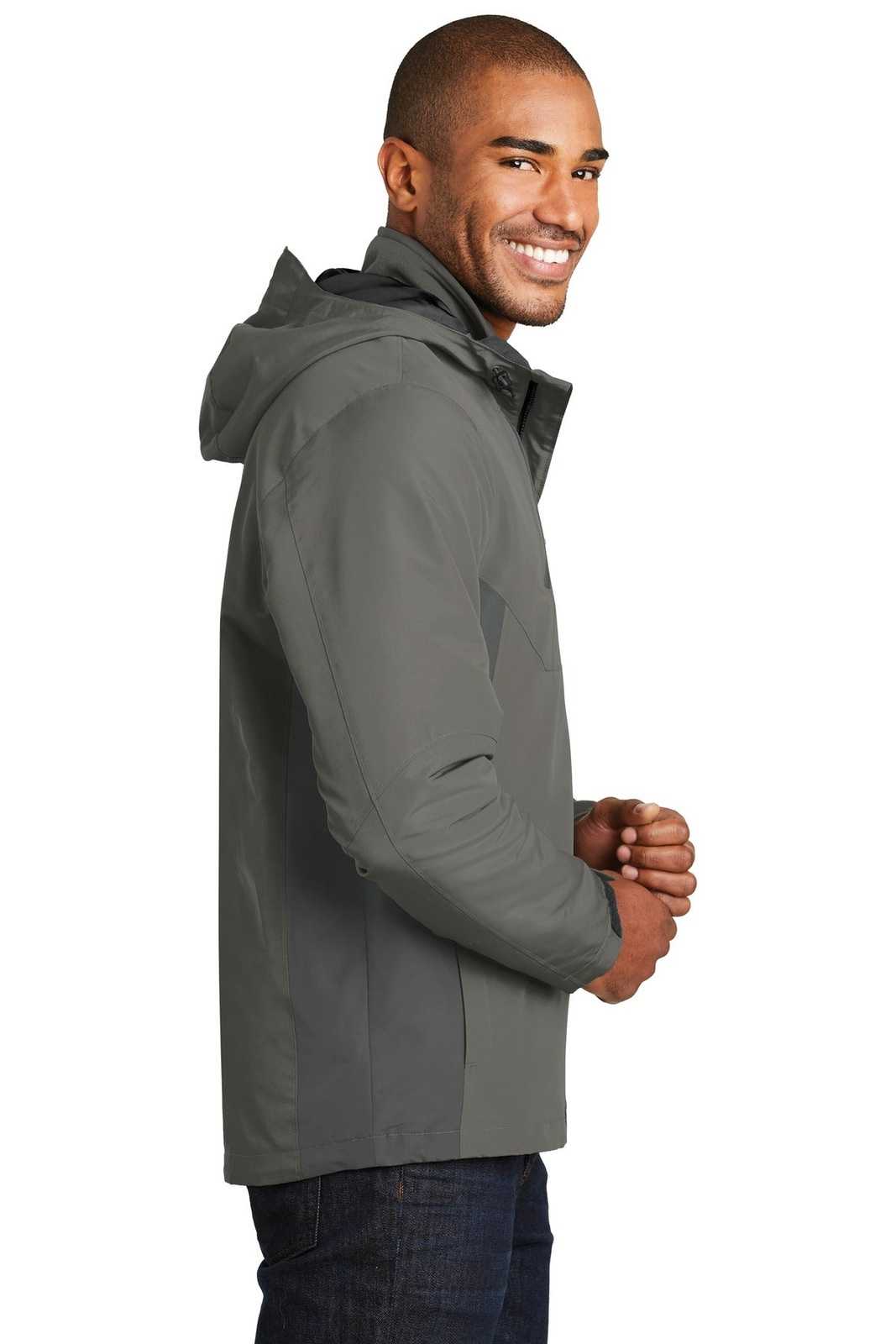 Port Authority J338 Merge 3-in-1 Jacket - Rogue Gray Gray Steel - HIT a Double - 3