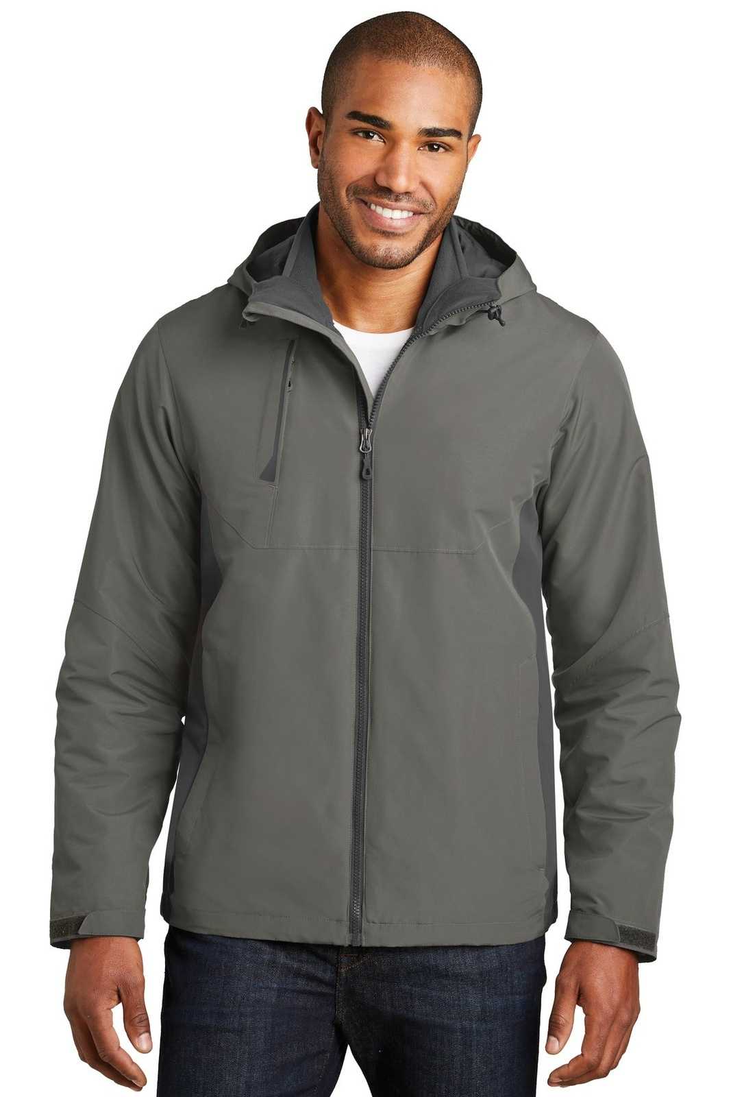 Port Authority J338 Merge 3-in-1 Jacket - Rogue Gray Gray Steel - HIT a Double - 1