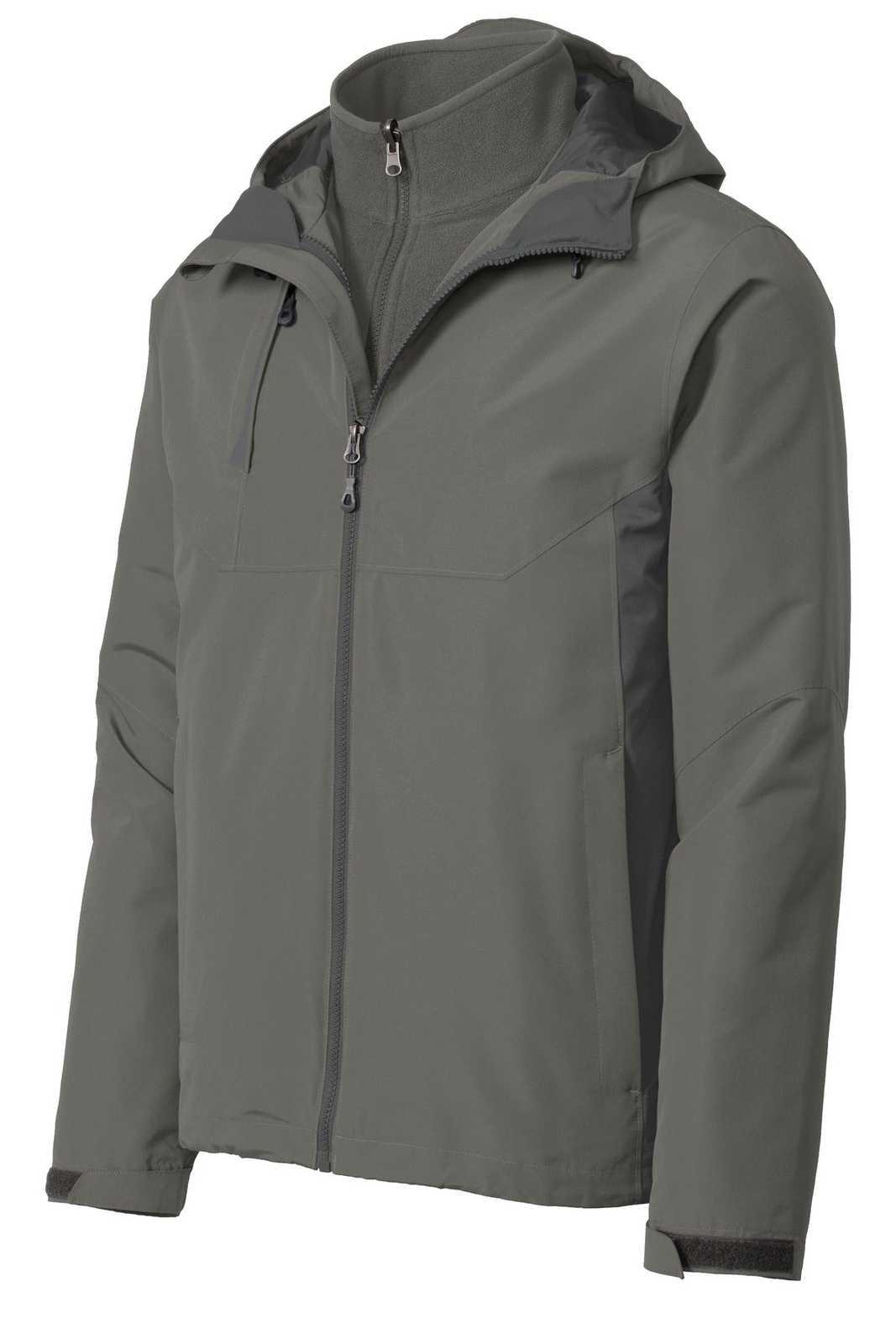 Port Authority J338 Merge 3-in-1 Jacket - Rogue Gray Gray Steel - HIT a Double - 5