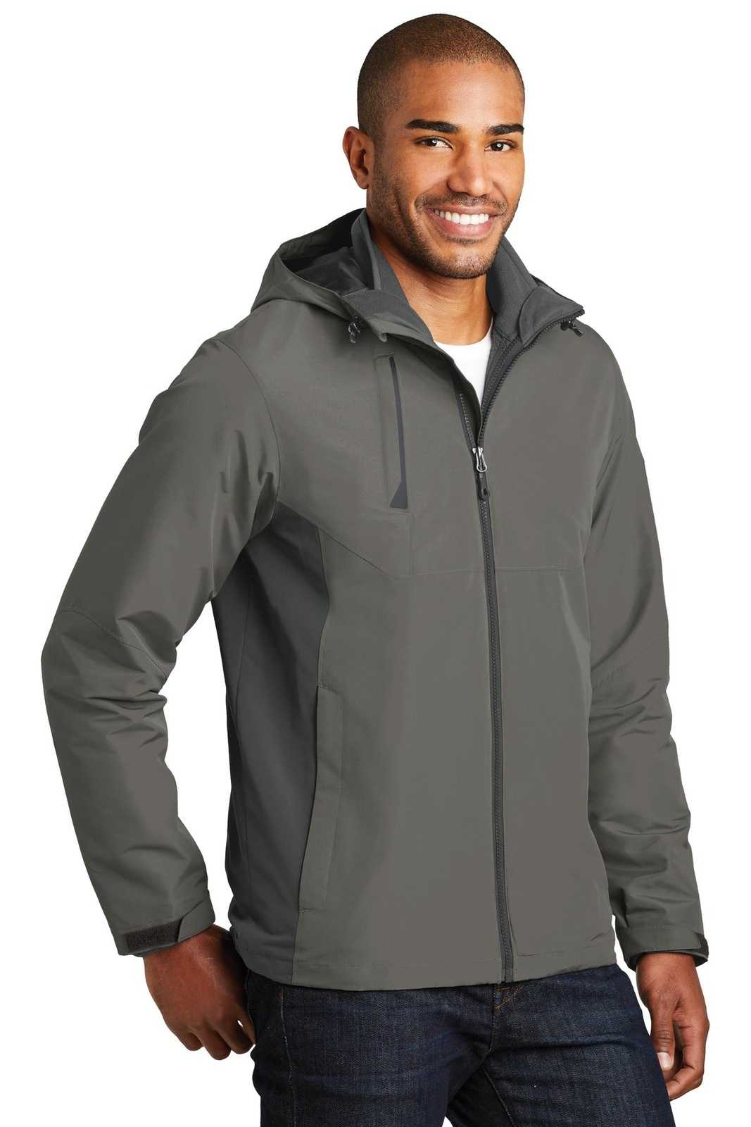 Port Authority J338 Merge 3-in-1 Jacket - Rogue Gray Gray Steel - HIT a Double - 4