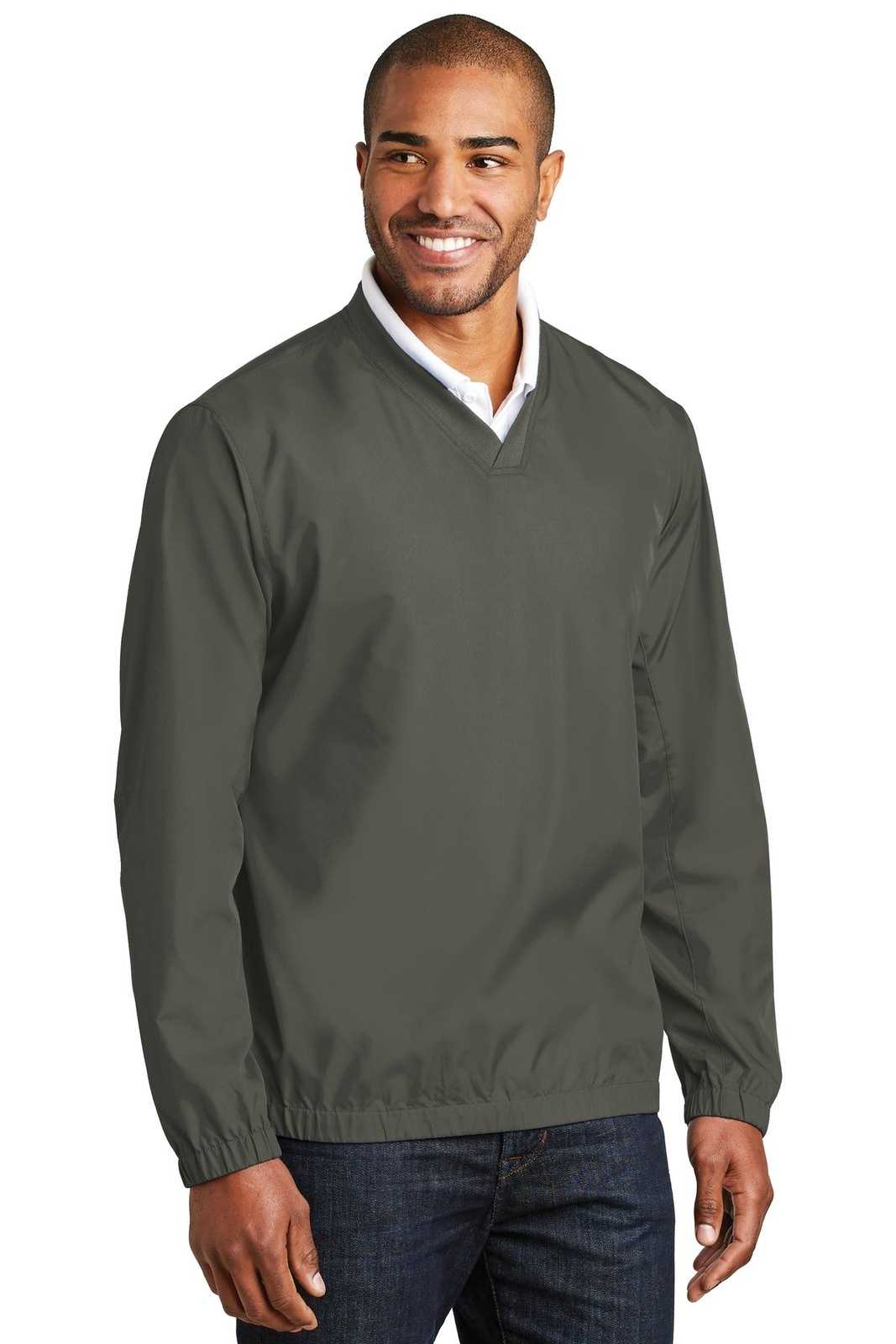Port Authority J342 Zephyr V-Neck Pullover - Gray Steel - HIT a Double - 4
