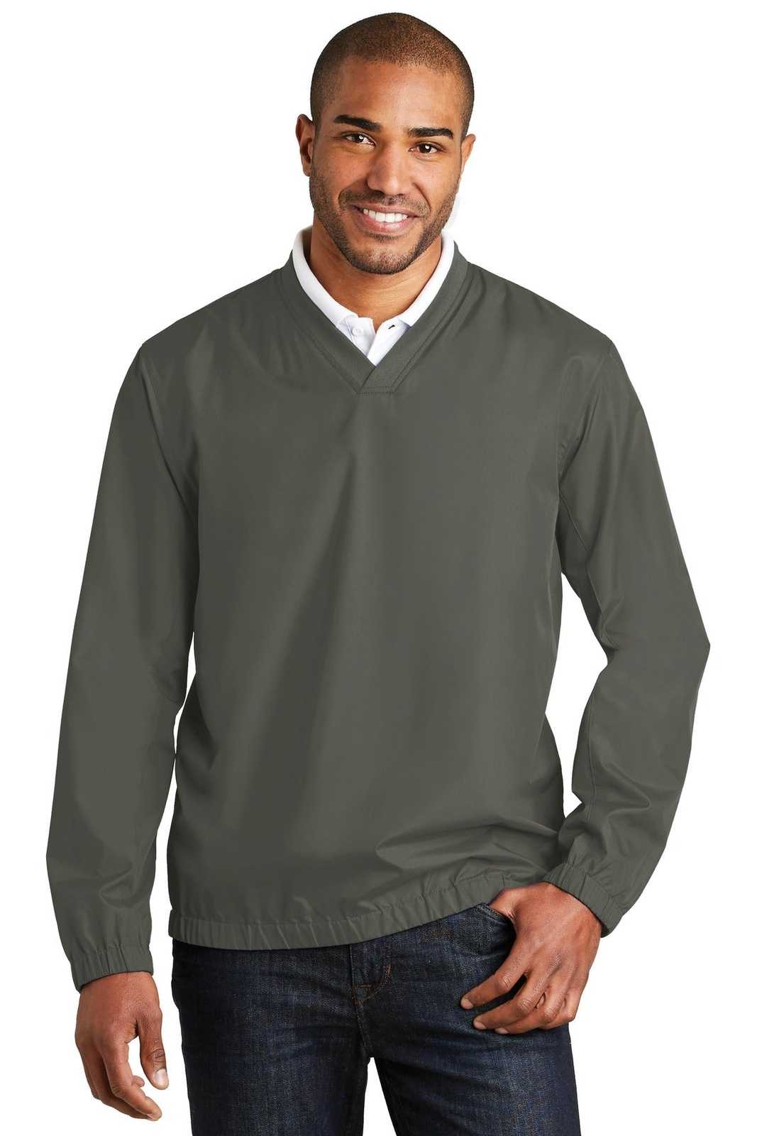 Port Authority J342 Zephyr V-Neck Pullover - Gray Steel - HIT a Double - 1