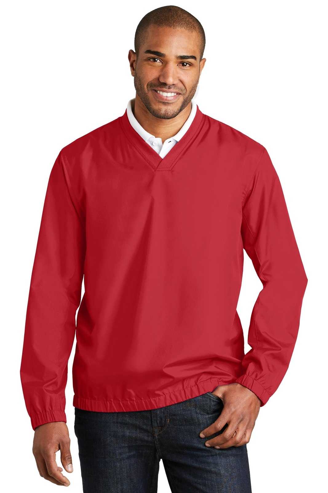 Port Authority J342 Zephyr V-Neck Pullover - Rich Red - HIT a Double - 1