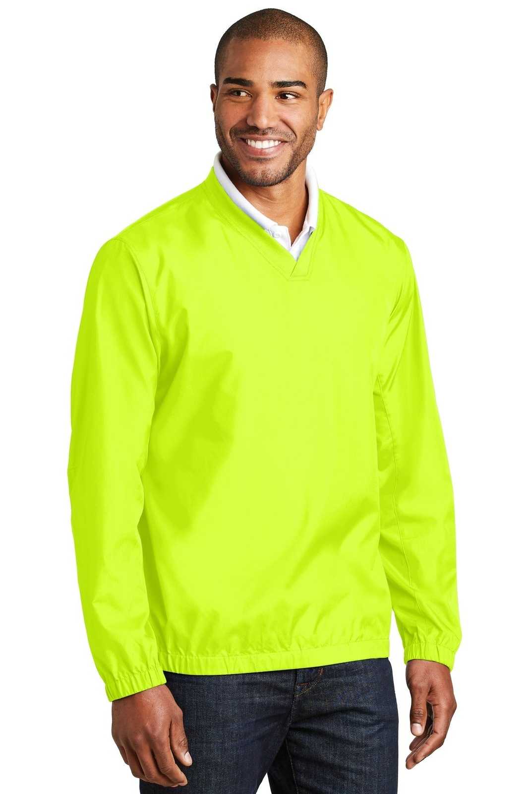 Port Authority J342 Zephyr V-Neck Pullover - Safety Yellow - HIT a Double - 4