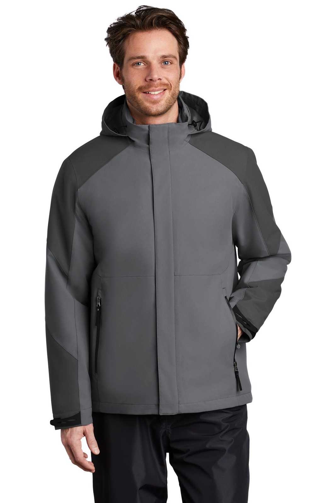 Port Authority J405 Insulated Waterproof Tech Jacket - Shadow Gray Storm Gray - HIT a Double - 1