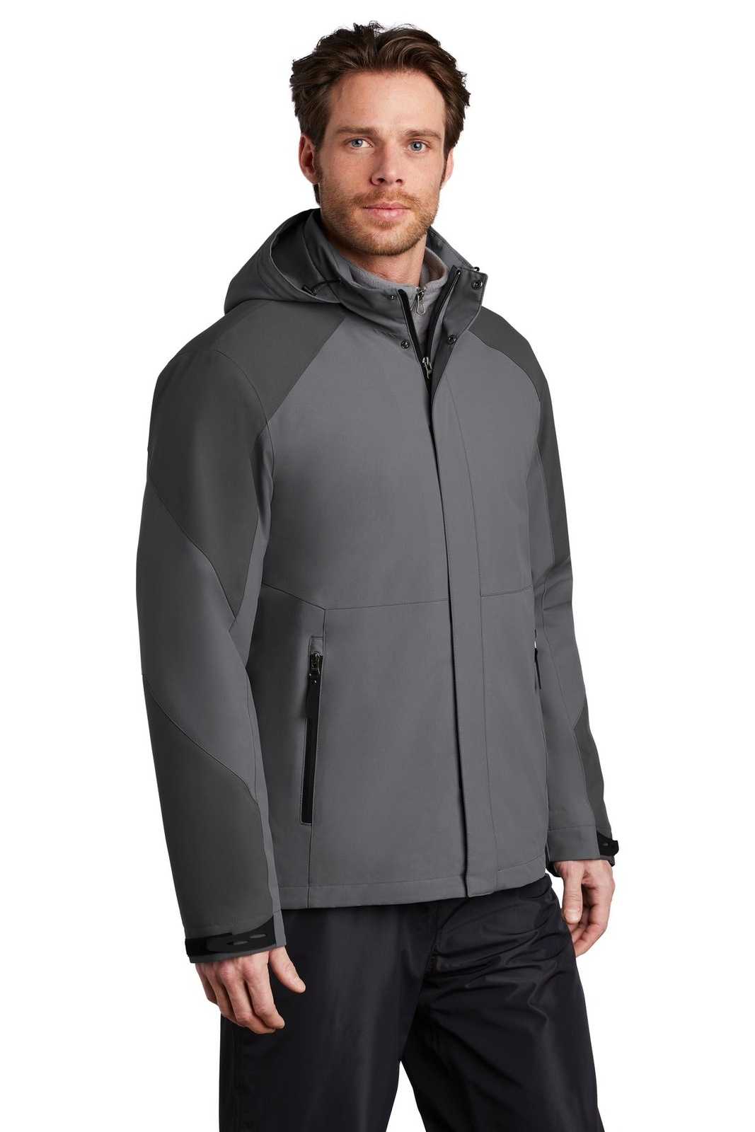 Port Authority J405 Insulated Waterproof Tech Jacket - Shadow Gray Storm Gray - HIT a Double - 4