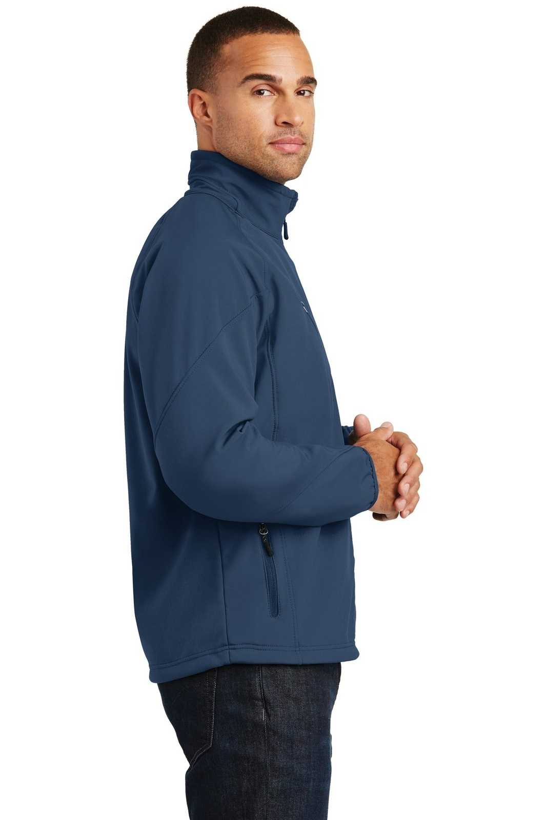 Port Authority J705 Textured Soft Shell Jacket - Insignia Blue - HIT a Double - 3