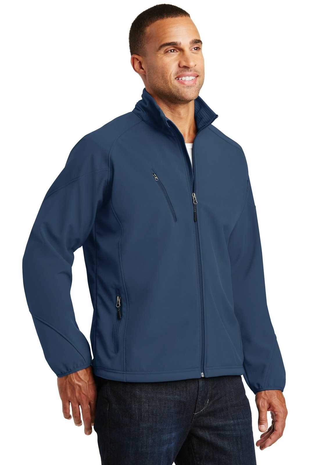 Port Authority J705 Textured Soft Shell Jacket - Insignia Blue - HIT a Double - 4