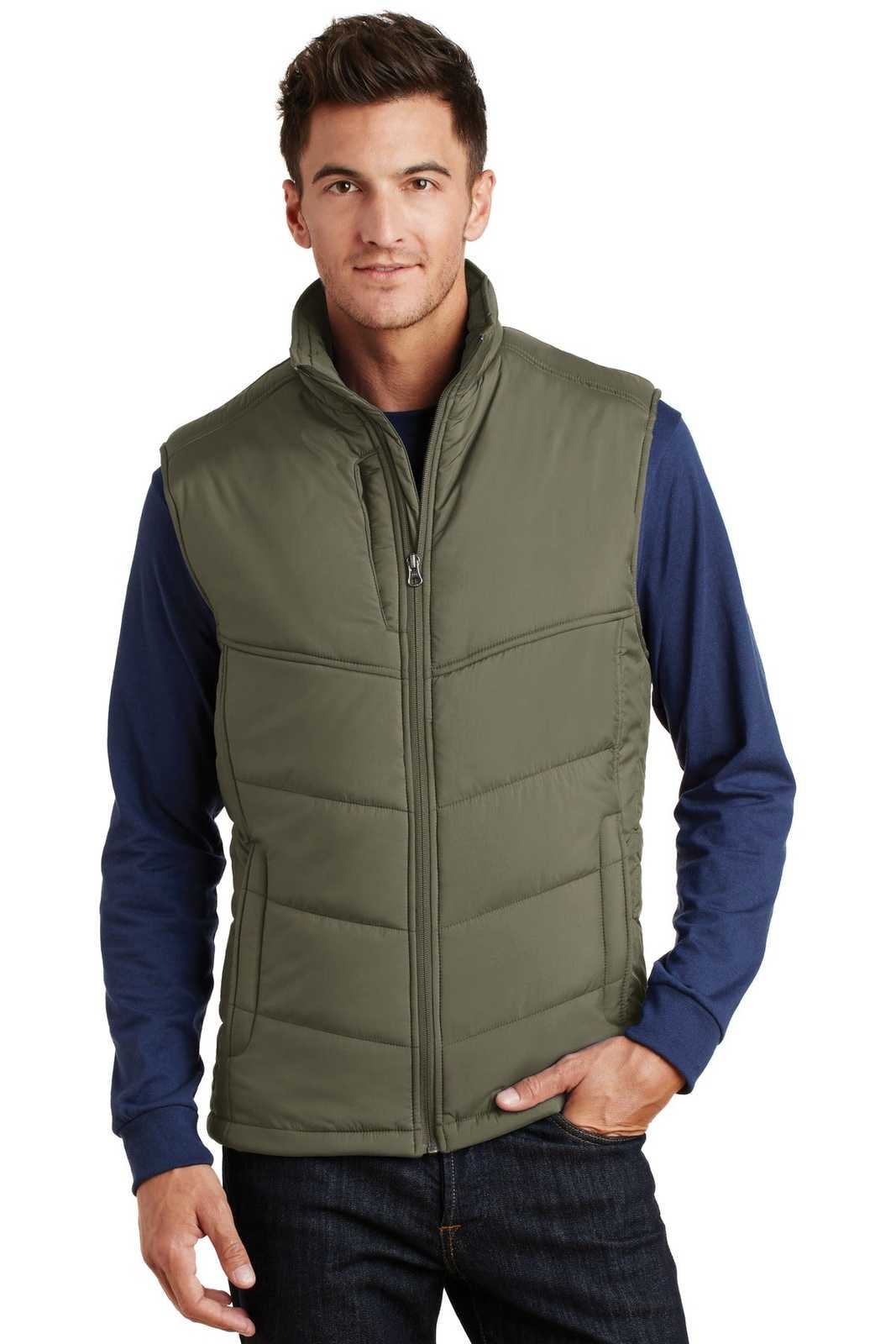 Port Authority J709 Puffy Vest - Olive Cayenne - HIT a Double - 1
