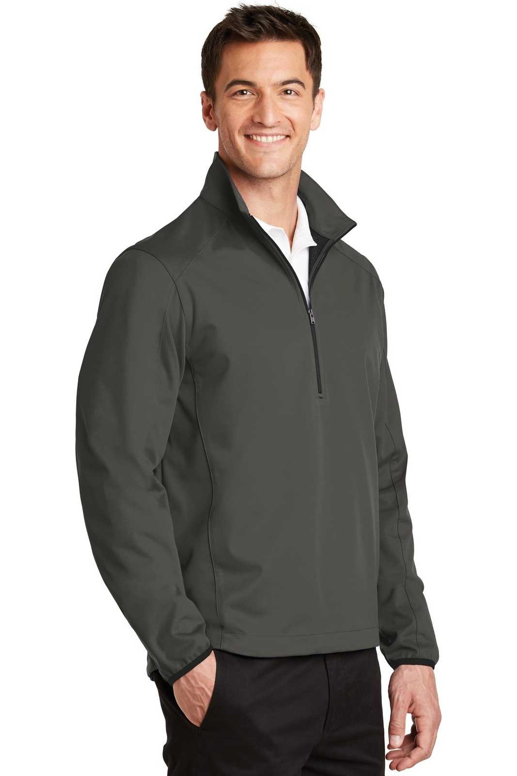 Port Authority J716 Active 1/2-Zip Soft Shell Jacket - Gray Steel - HIT a Double - 4