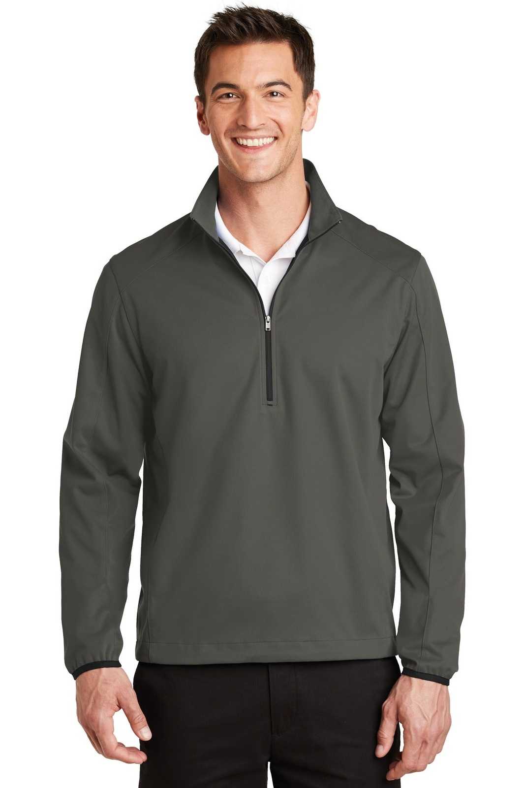 Port Authority J716 Active 1/2-Zip Soft Shell Jacket - Gray Steel - HIT a Double - 1
