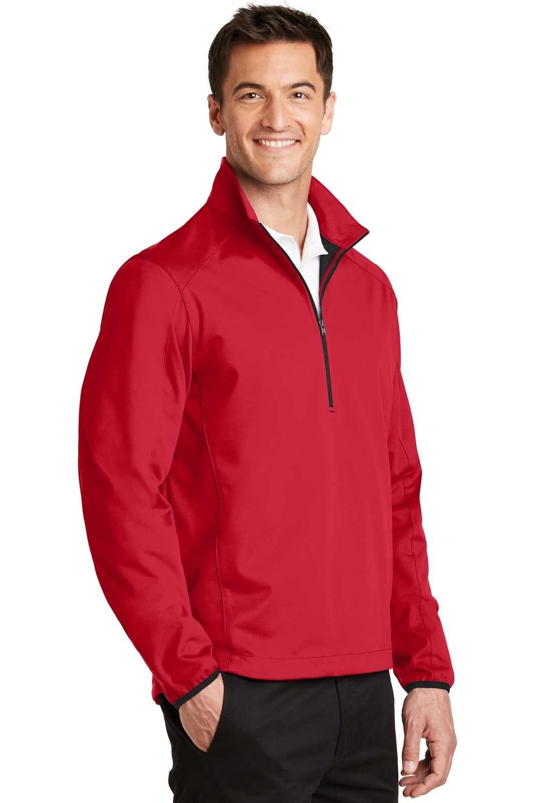 Port Authority J716 Active 1/2-Zip Soft Shell Jacket - Rich Red - HIT a Double - 4