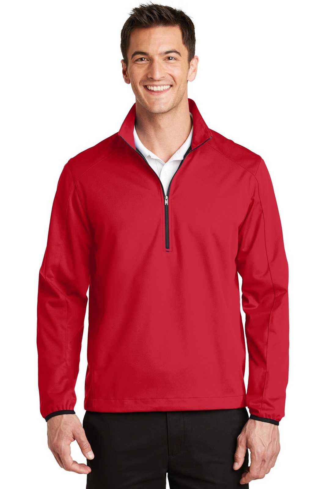 Port Authority J716 Active 1/2-Zip Soft Shell Jacket - Rich Red - HIT a Double - 1