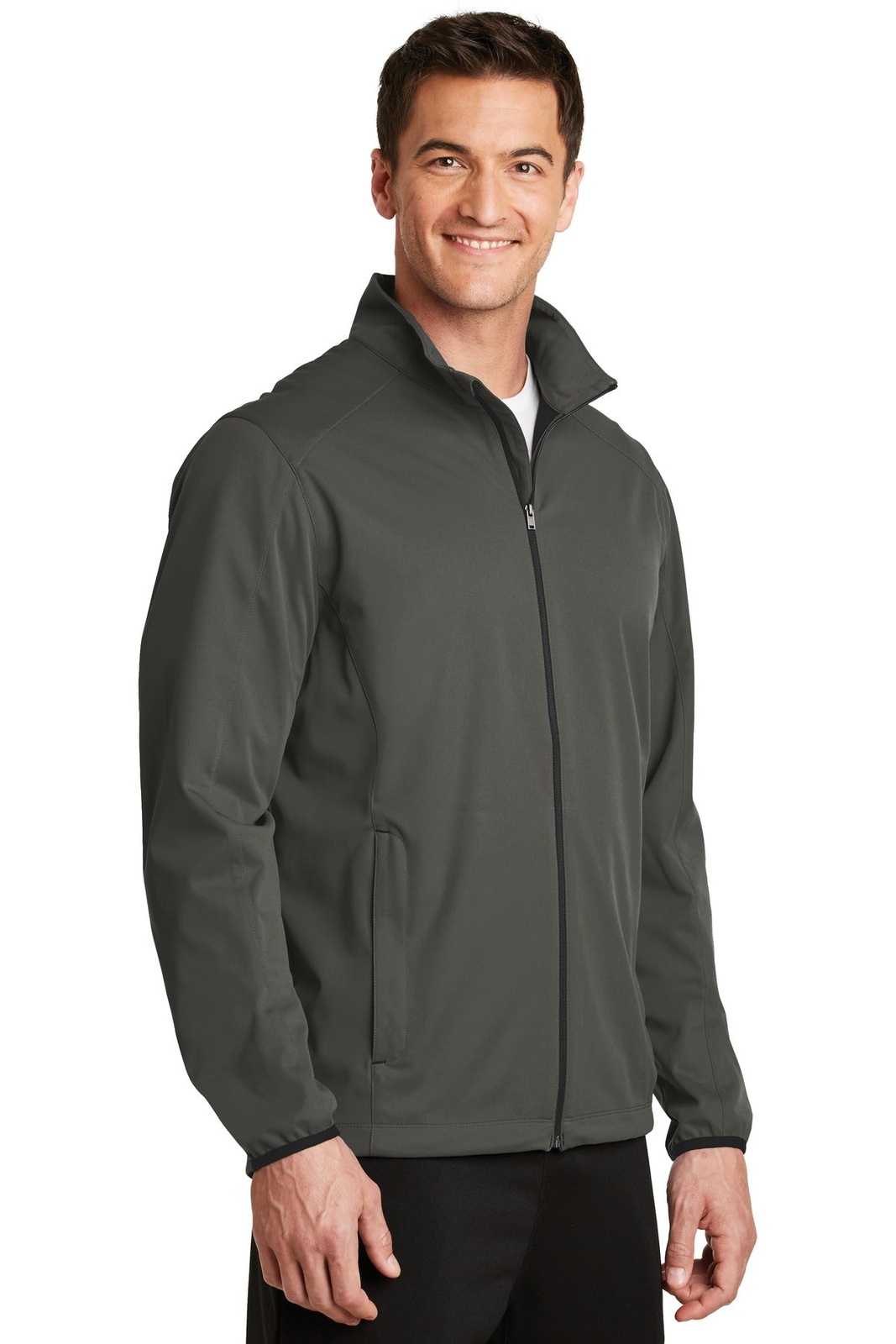 Port Authority J717 Active Soft Shell Jacket - Gray Steel - HIT a Double - 4