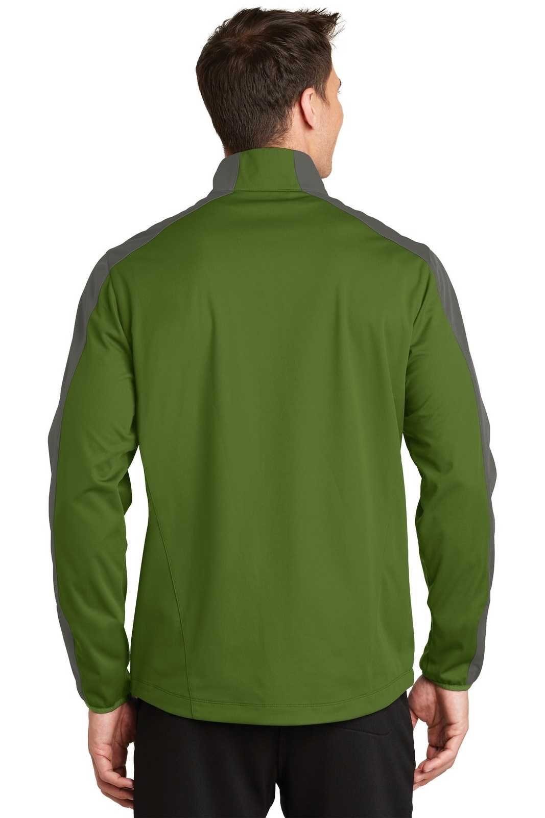 Port Authority J718 Active Colorblock Soft Shell Jacket - Garden Green Gray Steel - HIT a Double - 2