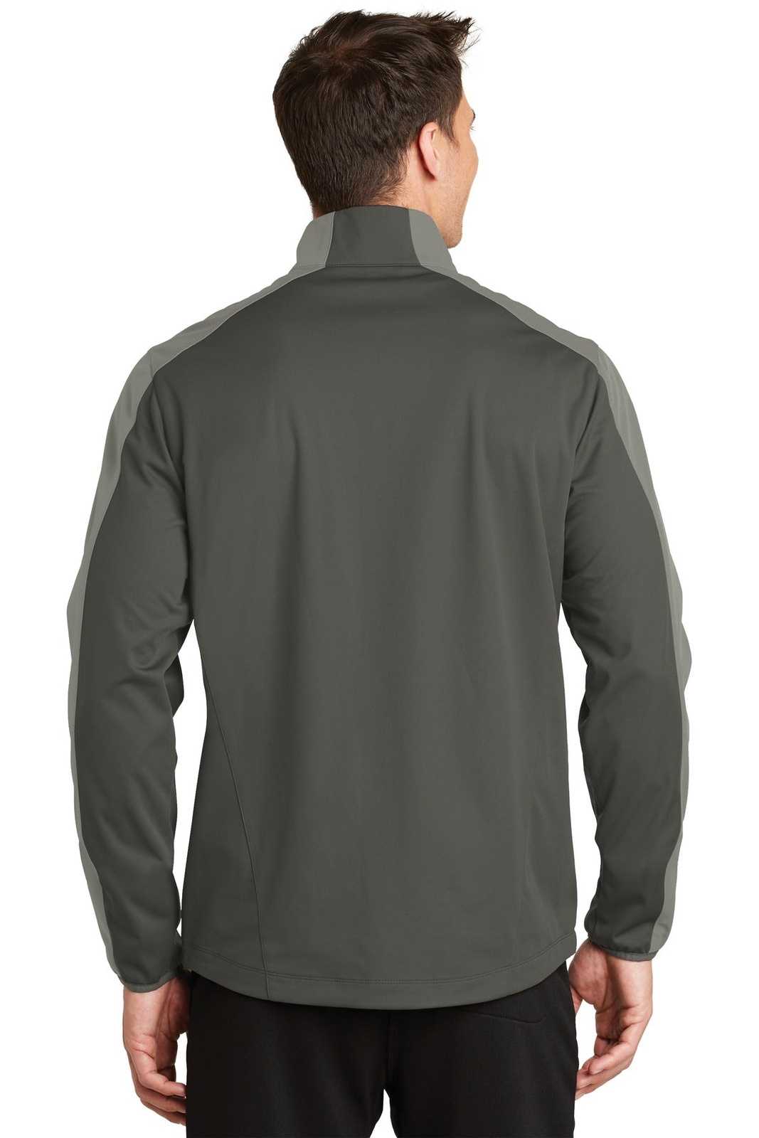 Port Authority J718 Active Colorblock Soft Shell Jacket - Gray Steel Rogue Gray - HIT a Double - 2