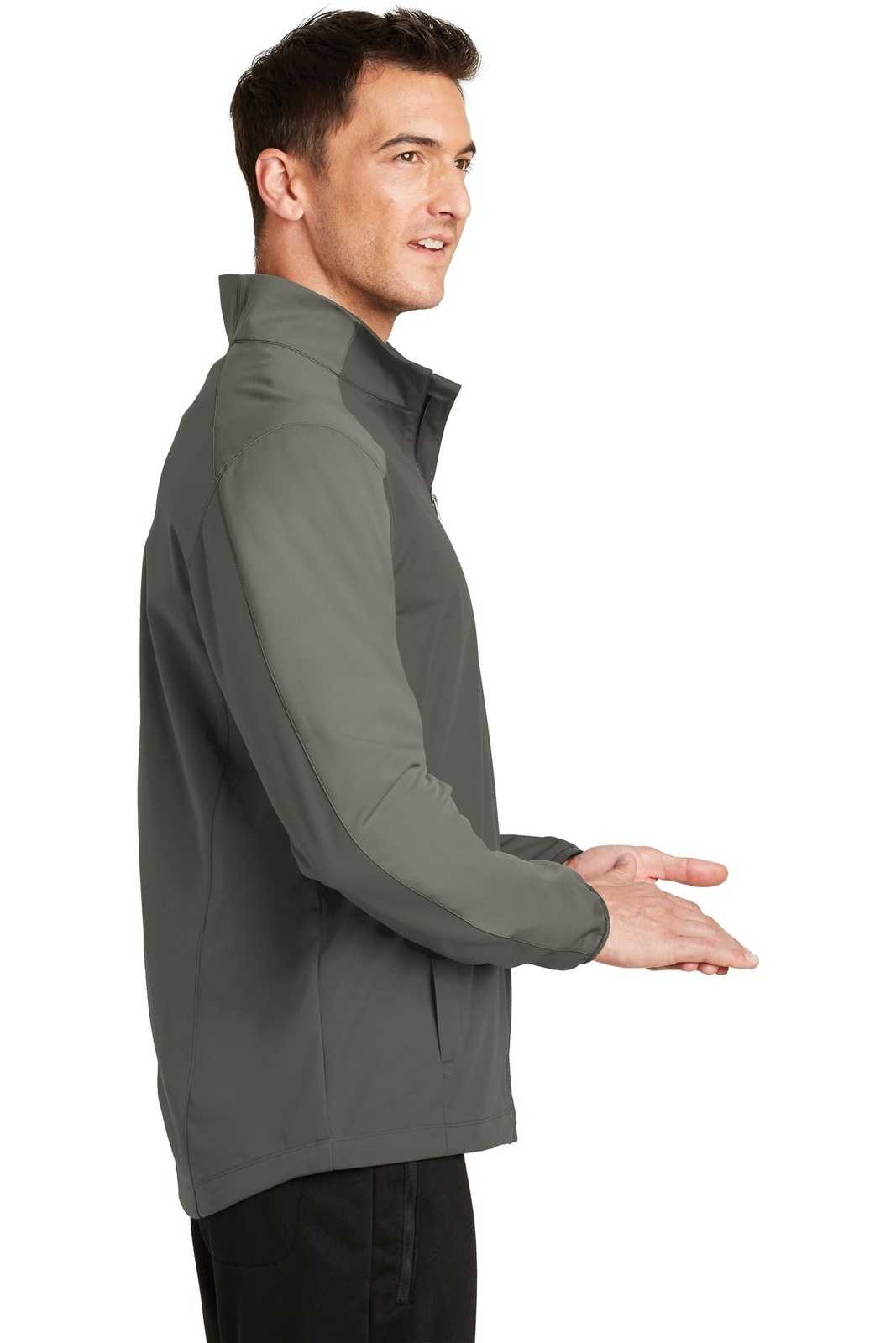 Port Authority J718 Active Colorblock Soft Shell Jacket - Gray Steel Rogue Gray - HIT a Double - 3