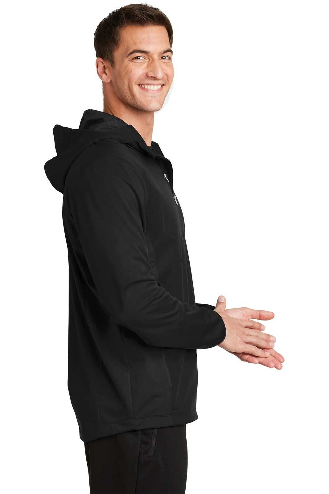Port Authority J719 Active Hooded Soft Shell Jacket - Deep Black - HIT a Double - 3
