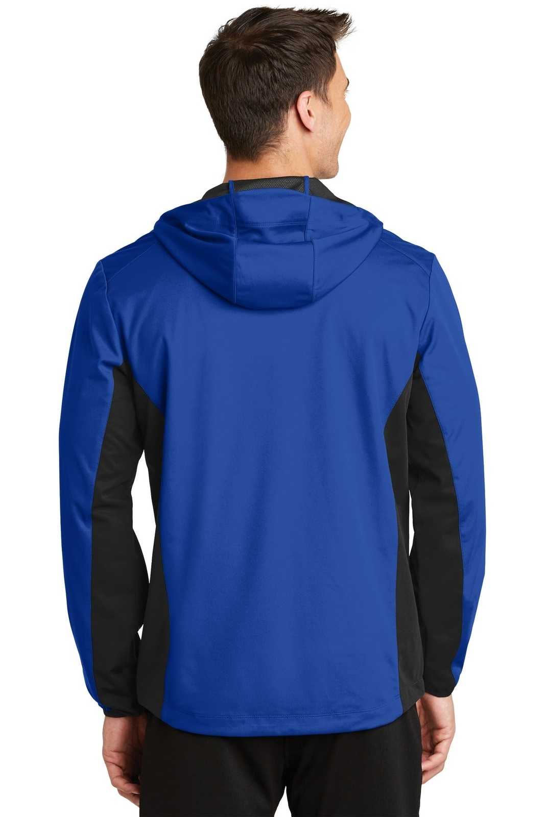 Port Authority J719 Active Hooded Soft Shell Jacket - True Royal Deep Black - HIT a Double - 2