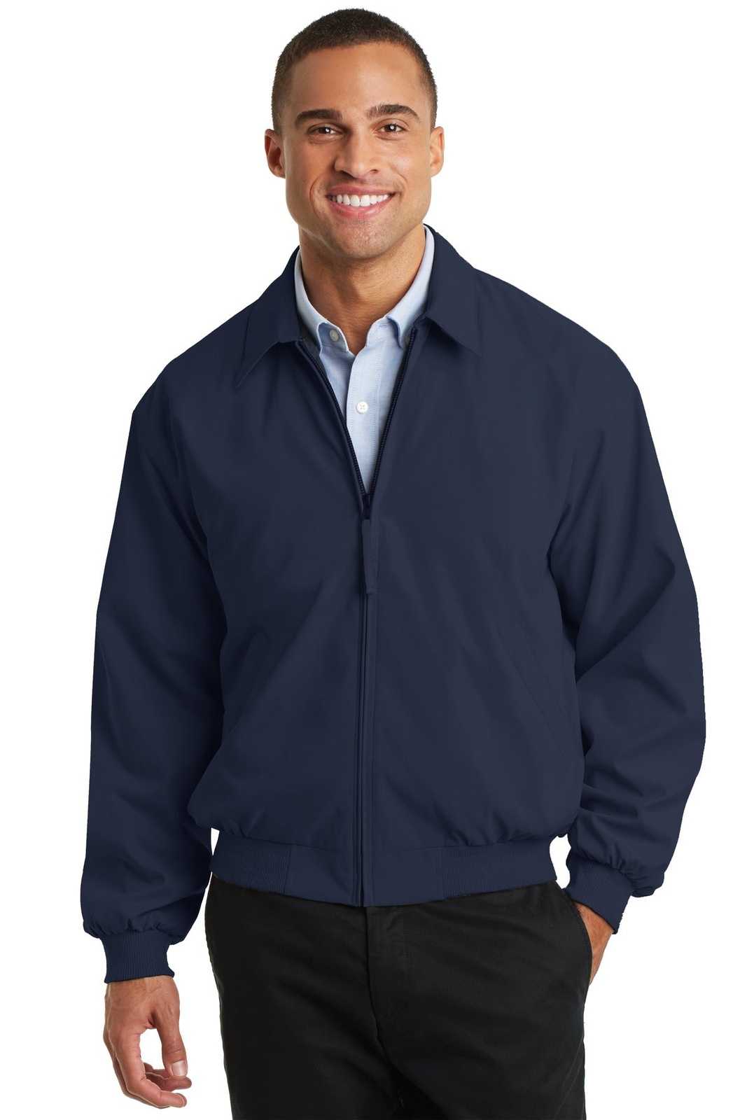 Port Authority J730 Casual Microfiber Jacket - Bright Navy Pewter - HIT a Double - 1