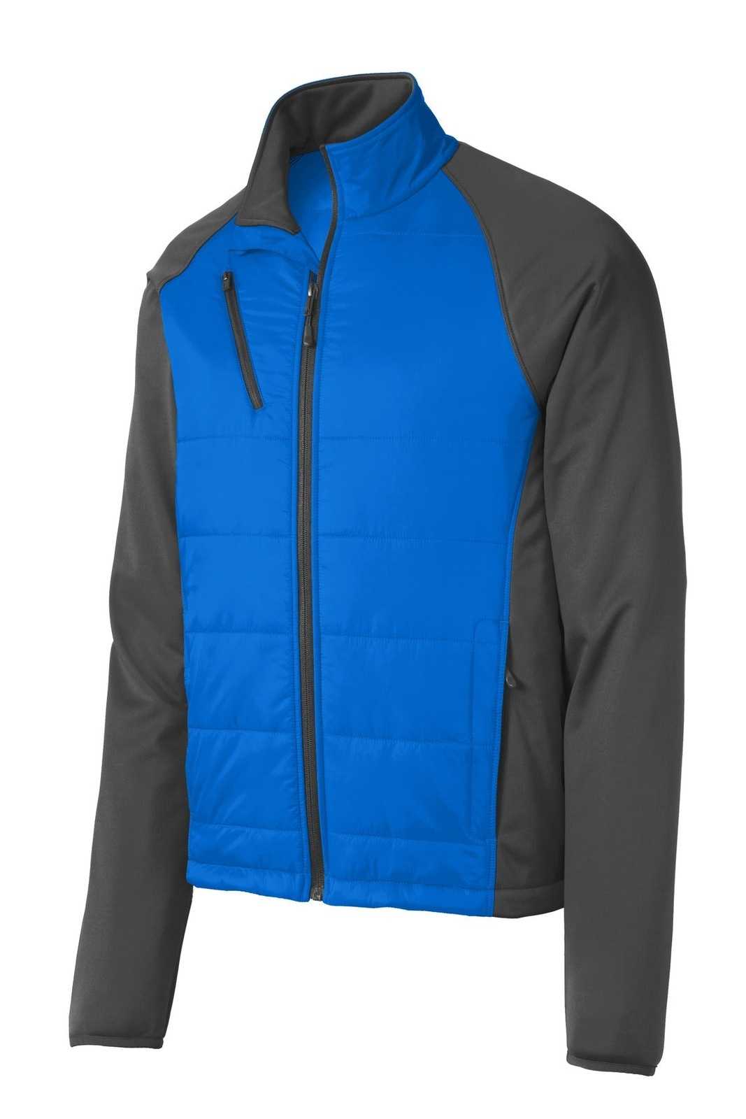 Port Authority J787 Hybrid Soft Shell Jacket - Skydiver Blue Gray Steel - HIT a Double - 5